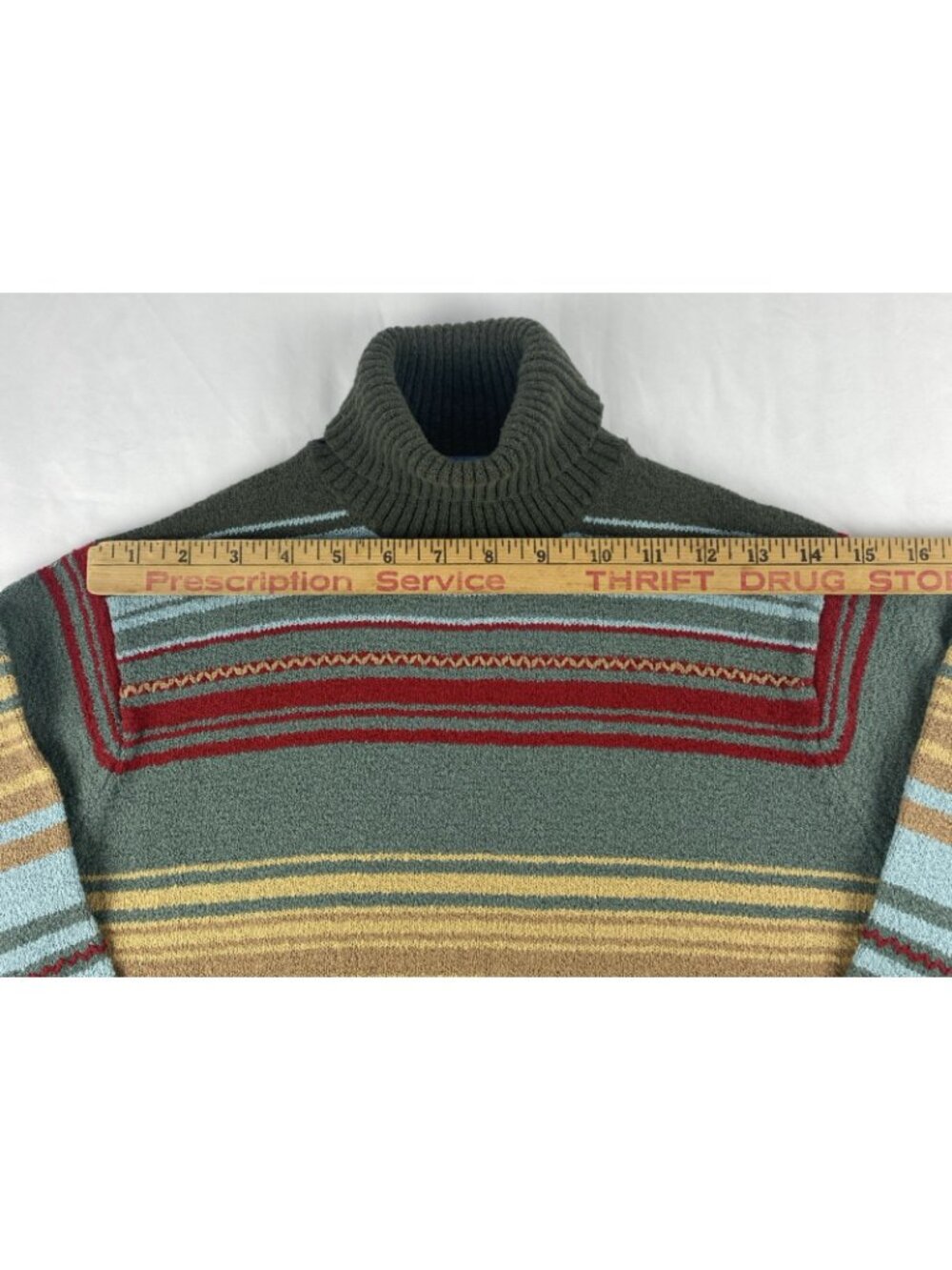 VTG Pendleton Oregon Womens Mock Neck Cotton Striped Pullover Sweater Size S - Picture 5 of 12